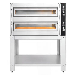 (2 szt.) Elektryczny Piec do pizzy - 2 x 9 x Ø30cm - Manualne - z ramą nośną