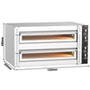 Elektryczny Piec do pizzy - 2 x 6 x Ø30cm (Szeroki) - Manualne