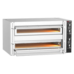 Elektryczny Piec do pizzy - 2 x 6 x Ø30cm (Szeroki) - Manualne