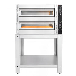 (2 szt.) Elektryczny Piec do pizzy - 2 x 4 x Ø30cm - Manualne - z ramą nośną