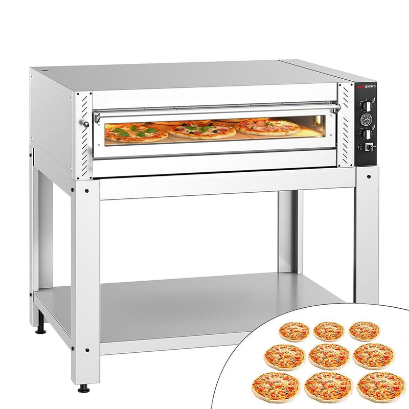 Elektryczny Piec do pizzy - 9 x Ø30cm - Manualne - z ramą nośną