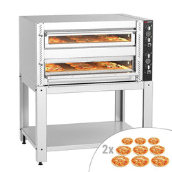 (2 szt.) Elektryczny Piec do pizzy - 2 x 9 x Ø30cm - Manualne - z ramą nośną