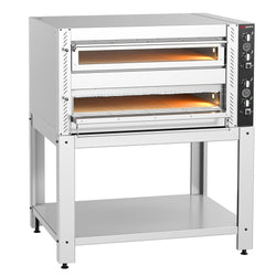 (2 szt.) Elektryczny Piec do pizzy - 2 x 9 x Ø30cm - Manualne - z ramą nośną