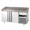 Commercial Pizza Prep Counter - Granite Top PREMIUM - 1550x800mm - with 2 doors