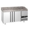 Commercial Pizza Prep Counter - Granite Top PREMIUM - 1600x800mm - with 2 doors & 3 drawers