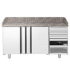 Commercial Pizza Prep Counter - Granite Top PREMIUM - 1600x800mm - with 2 doors & 3 drawers