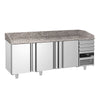 Commercial Pizza Prep Counter - Granite Top PREMIUM - 2150x800mm - with 3 doors & 3 drawers