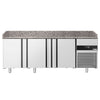 Commercial Pizza Prep Counter - Granite Top PREMIUM - 2100x800mm - with 3 doors
