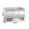 Stół chłodniczy do pizzy ECO – 1400 x 700 mm – z 3 drzwiami
