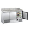 Stół chłodniczy do pizzy ECO – 1400 x 700 mm – z 3 drzwiami