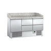 Commercial Pizza Prep Counter - Granite Top ECO - 1400x700mm - with 1 doors & 4 drawers