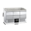 Stół chłodniczy do pizzy PREMIUM – 1400 x 700 mm – z 6 szufladami