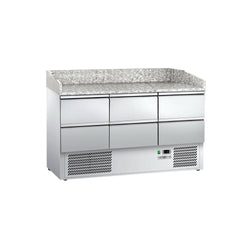 Stół chłodniczy do pizzy ECO - 1400x700 mm - z 6 szufladami