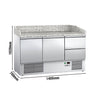 Stół chłodniczy do pizzy ECO – 1400 x 700 mm – z 2 drzwiami i 2 szufladami 1/2