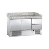 Stół chłodniczy do pizzy ECO – 1400 x 700 mm – z 2 drzwiami i 2 szufladami 1/2