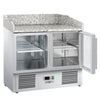 Stół chłodniczy do pizzy ECO – 935 x 700 mm – z 2 drzwiami szklanymi
