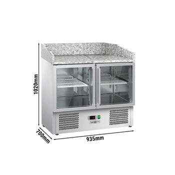 Stół chłodniczy do pizzy ECO - 935x700 mm - z 2 szklanymi drzwiami - Prime Gastro