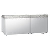 Stoły chłodnicze do pizzy PREMIUM – 2300 x 700 mm – z 5 drzwiami – z blatem granitowym