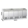 Stoły chłodnicze do pizzy ECO – 2300 x 700 mm – z 5 drzwiami – z blatem granitowym