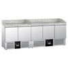 Stoły chłodnicze do pizzy PREMIUM – 2300 x 700 mm – z 5 drzwiami – z blatem granitowym
