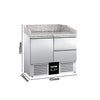 Stół chłodniczy do pizzy PREMIUM – 935 x 700 mm – z 1 drzwiami i 2 szufladami