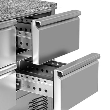 Stół chłodniczy do pizzy ECO - 1400x700 mm - z 1 drzwiami & 4 szufladami - Prime Gastro