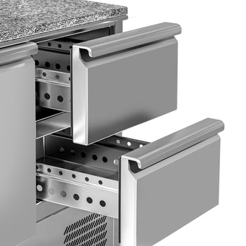 Stół chłodniczy do pizzy ECO - 1400x700 mm - z 2 drzwiami & 2 szufladami - Prime Gastro