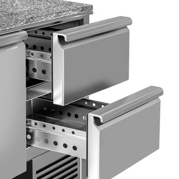 Stół chłodniczy do pizzy PREMIUM - 1400x700 mm - 2 drzwi & 2 szuflady - Prime Gastro