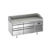 Stół chłodniczy do pizzy PREMIUM PLUS - 1490x700mm - z blatem granitowym - 4 szuflady