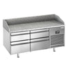 Stół chłodniczy do pizzy PREMIUM PLUS - 1490x700mm - z blatem granitowym - 4 szuflady