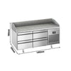 Stół chłodniczy do pizzy PREMIUM PLUS - 1490x700mm - z blatem granitowym - 4 szuflady