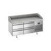 Stół chłodniczy do pizzy PREMIUM PLUS - 1490x700mm - z blatem granitowym - 4 szuflady