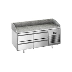 Stół chłodniczy do pizzy PREMIUM PLUS - 1490x700mm - z blatem granitowym - 4 szuflady