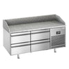Stół chłodniczy do pizzy PREMIUM PLUS - 1490x700mm - z blatem granitowym - 4 szuflady