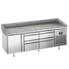 Stół chłodniczy do pizzy Premium PLUS – 1980 x 700 mm – z 1 drzwiami i 4 szufladami 1/3 i 2/3