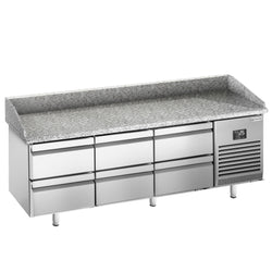 Stół chłodniczy do pizzy PREMIUM PLUS - 1980x700mm - z blatem granitowym - 6 szuflad 1/2