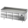 Stół chłodniczy do pizzy PREMIUM PLUS - 1980x700mm - z blatem granitowym - 6 szuflad