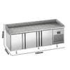 Stół chłodniczy do pizzy Premium PLUS – 1980 x 700 mm – z 3 drzwiami