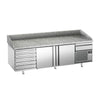 Stół chłodniczy do pizzy Premium PLUS – 2305 x 800 mm – z 2 drzwiami i 7 szufladami