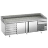 Stół chłodniczy do pizzy Premium PLUS – 2305 x 800 mm – z 2 drzwiami i 7 szufladami