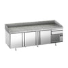 Stół chłodniczy do pizzy Premium PLUS – 2305 x 800 mm – z 3 drzwiami i 1 szufladą