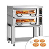 Piec do pizzy Power – elektryczny – 4+4x 34 cm – cyfrowy – z okapem, podstawą i kółkami