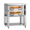 Piec do pizzy Power – elektryczny – 4+4x 34 cm – cyfrowy – z okapem, podstawą i kółkami