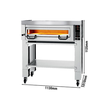 Elektryczny piec do pizzy Power - 4x 34cm - Cyfrowy - włącznie z okapem i ramą podstawy - Prime Gastro