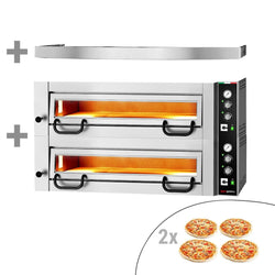 Elektryczny piec do pizzy Power – 4+4 x 34 cm – manualna obsługa – z pokrywą