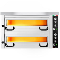 Elektryczny piec do pizzy Power – 4+4 x 34 cm – manualna obsługa – z pokrywą