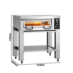 Elektryczny piec do pizzy Power – 4 x 34 cm – manualna obsługa – w zestawie z pokrywą i podstawą