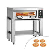 Elektryczny piec do pizzy Power – 4 x 34 cm – manualna obsługa – w zestawie z pokrywą i podstawą