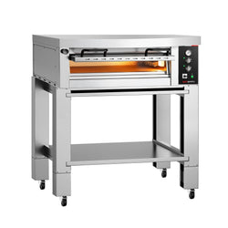Elektryczny piec do pizzy Power – 4 x 34 cm – manualna obsługa – w zestawie z pokrywą i podstawą