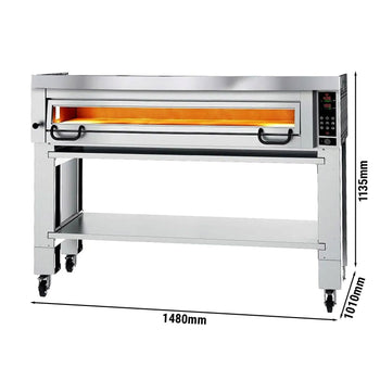 Elektryczny piec do pizzy Power - 6x 34cm - Cyfrowy - włącznie z okapem i ramą podstawy - Prime Gastro